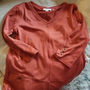 3/4 length sleeve tunic with pockets